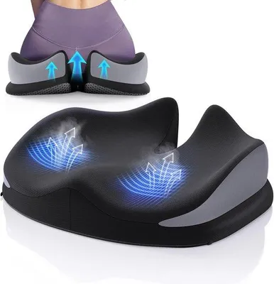Produktbild von Unyqoos® Ergonomisches Sitzkissen mit Memory-Schaum, druckentlastend & rückenfreundlich – atmungsaktiver Bezug, für Büro, Auto & Rollstuhl