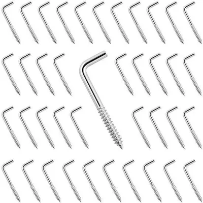 Obrázek produktu pro Tenké L-háky z uhlíkové oceli – 40 kusů – 50 mm × 17 mm
