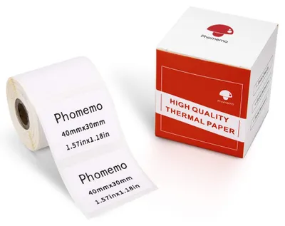 Produktbild von Thermoetiketten Etiketten Labelrolle - 40 x 30 mm - 230 Stück - Weiß - Für Etikettendrucker