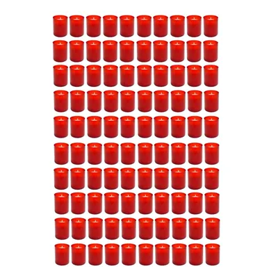 Produktbild von 100 Stück Grablicht Rot Grabkerze Kleine Friedhofskerzen Grabbrenner Nr.24 Gedenkkerze Grableuchte Trauerlicht Grablichtkerze Grabdekoration