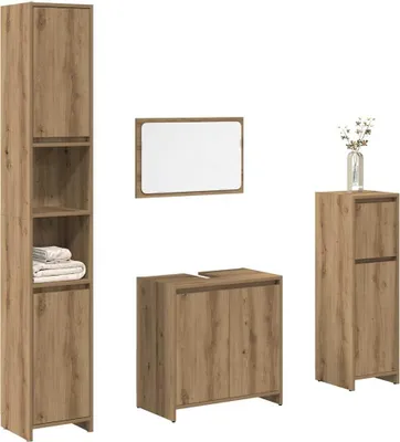 Produktbild von vidaXL 4-tlg. Badmöbel-Set Artisan-Eiche Holzwerkstoff