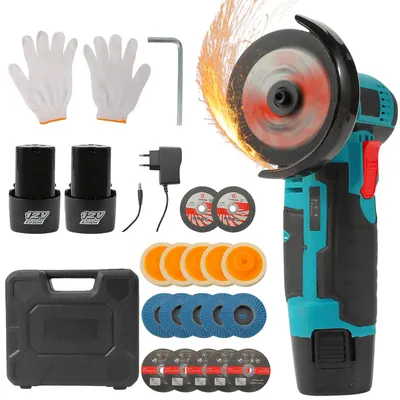 Image de Meuleuse d'angle, sans fil, à grande vitesse, avec 2 batteries
