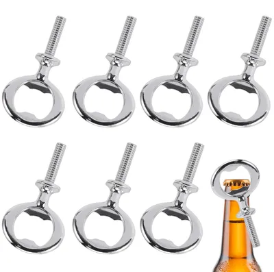 Flaschenöffner-Set, 8 Stück, silber, aus Eisen, für Bier und Wein