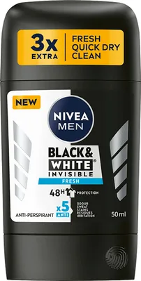 Produktbild von NIVEA MEN Antitranspirant-Stick Black&White Invisible Fresh 50 ml