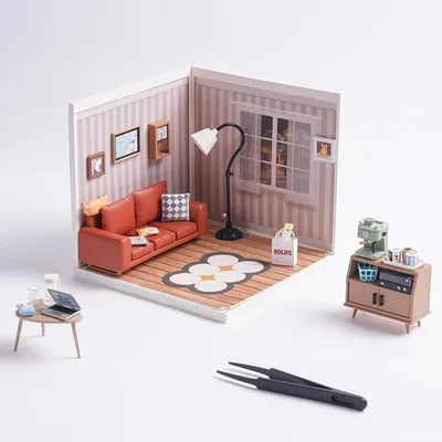 Imagen del producto de RoboTime: Miniatura de una casita. Acogedor salón