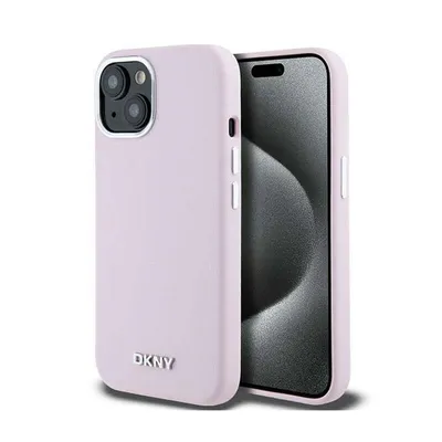 Produktbild von DKNY Liquid Silicone Small Metal Logo MagSafe - iPhone 15 / 14 / 13 Hülle (Pink)