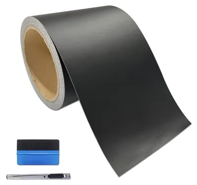 Immagine prodotto di Film adesivo nero opaco per auto, 10 cm x 900 cm, autoadesivo, per decorazioni e rivestimenti