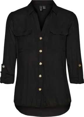 Produktbild von Vero Moda Bumpy New Langarmhemd Schwarz L Frau Schwarz L