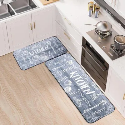 Productafbeelding van Famanu keukenmatten - Antislip, waterdicht, wasbaar - 43 x 75 cm + 43 x 120 cm - 2 stuks