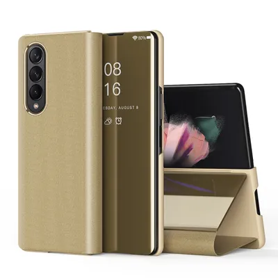 Obrázek produktu pro Pouzdro pro Galaxy Z Fold 3 5G, zrcadlové flipové pouzdro View s funkcí stojánku Zlato