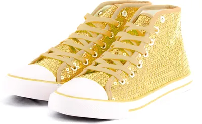 Produktbild von Pailletten Sneaker gold Glitzer-Schuhe für Damen Herren Designer Schnürer Größe 36