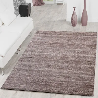 Produktbild von TT Home Teppich Braga Modern Kurzflor Teppiche Wohnzimmer Einfarbig Meliert Uni Beige Größe 70x250 cm