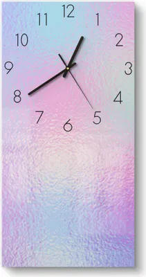 Produktbild von DEQORI Glasuhr 30x60 cm Zahlen 'Milchglas vor Pastell' Wanduhr Glas Uhr Design leise