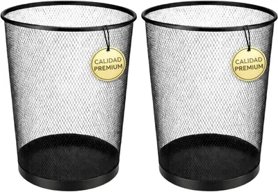 Produktbild von Papierkorb rund, Metallgitter, 10 Liter, 2 Stück, für Büro
