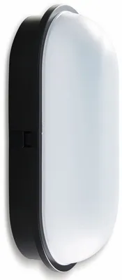 Produktbild von Heitronic LED-Oval Leuchte TOLEDO, 20 W, 1600 lm, 4000 K, IP 65, schwarz