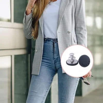 Produktbild von 10 Stück Jeansknöpfe 17mm - Austauschbare Jeansknöpfe - Ohne Nähen - Verstellbar - Schwarz
