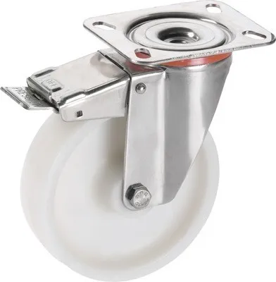 Produktbild von Tarrox Polyamid Lenkrolle feststellbar 150x40 mm bis 300 kg, Plattengröße 140x110 mm