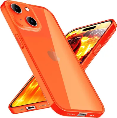 Image de Étui silicone fluo pour iPhone 15 Housse fine pour téléphone portable Orange