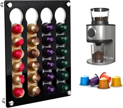 Produktbild von Famanu Halter für Kaffeekapseln zur Wandmontage - 20 x 25 cm - Kapselspeicher für Büro und Küche