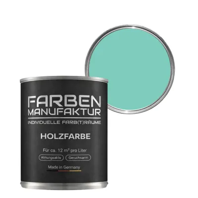 Produktbild von Holzfarbe Wetterschutzfarbe Holzlack Holzschutzlack Holzdecklack RAL Farbe – 1 L – ca. RAL 6027 Lichtgrün