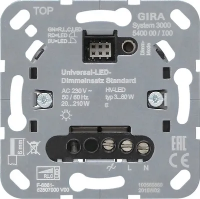 Immagine prodotto di GIRA 540000 540000 S3000 Uni-LED-Dimmeins. Standard (540000)