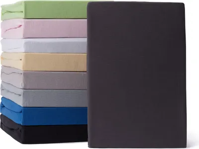 Produktbild von Lumaland Comfort Jersey Spannbettlaken 100% Baumwolle 160g/m² 140 x 200 cm - 160 x 200 cm Anthrazit