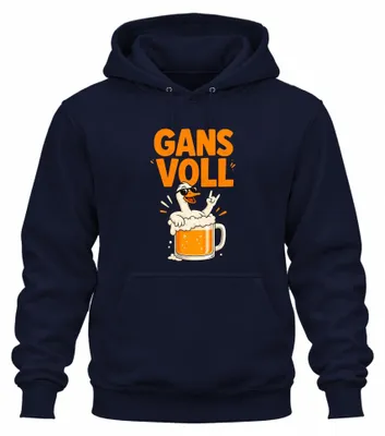 Immagine prodotto di Felpa con cappuccio, blu navy, taglia M, con scritta divertente a tema birra e feste. Ideale per un addio al celibato