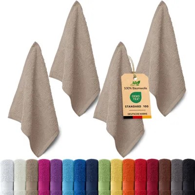 Produktbild von 4er-Set ARIZONA Handtuch-Serie von AR Line – 100% Baumwolle, 500 g/m², 4er-Set Seiftücher 30x30 cm, Beige