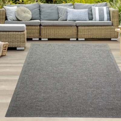 Produktbild von In- & Outdoor Teppich Sisal Optik Küche Wohnzimmer Terrasse Balkon – grau Größe - 200 x 280 cm