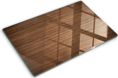 Produktbild von Tulup Glas Herdabdeckplatte - 80x52 cm - Glaskeramikkochfeld-Abdeckung Spritzschutz Glasabdeckplatte - Einteilig - Sonstige - Holz - Braun