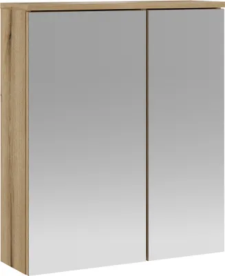 Produktbild von Badezimmer-Spiegelschrank 60 cm breit in Eiche, mit 2 Türen OLEAN-61