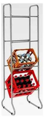Produktbild von Universal Kastenständer | 1 Stück | 4 Etagen Kastenregal | Flaschenkastenregal | Getränkekistenregal | Kastenhalterung | Getränkeregal | Kistenregal | Flaschenkastenständer | Kistenhalter
