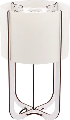 Produktbild von Globo Tischleuchte Tl Mdf Weiß Mit Braunem Rand, 1Xled 21584