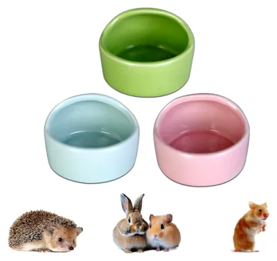 Produktbild von 3er Set Keramische Futterschalen für Kleintiere