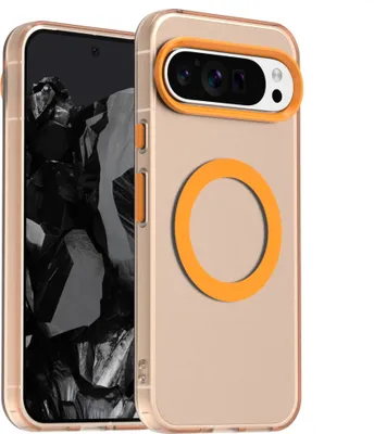 Produktbild von Handyhülle für Google Pixel 9 Pro XL, Hülle Kompatibel mit MagSafe, Schlank Durchscheinend Matt Stoßfest Schutzhülle Orange