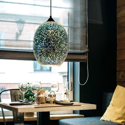 3D křišťálové závěsné světlo barevné stropní světlo pro restauraci bar kavárnu E27 ohňostroj moderní lampa Galaxy