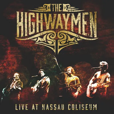 A band performing live on stage, with the band's name and album title displayed prominently.