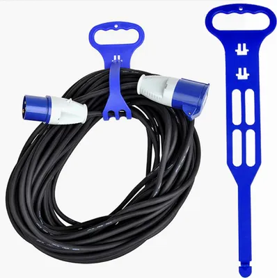 Produktbild von Kalbelaufhänger Kabelhalter Kabelbinder Kabelorganizer Kabeltrommel Verlängerungskabel Wohnwagen Wohnmobil Caravan Boot Camping Haushalt Kunststoff blau