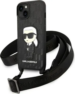 Produktbild von Karl Lagerfeld KLHCP14MSTKMK iPhone 14 Plus 6.7  schwarz/schwarz Hardcase Monogram Ikonik Patch Handyhülle