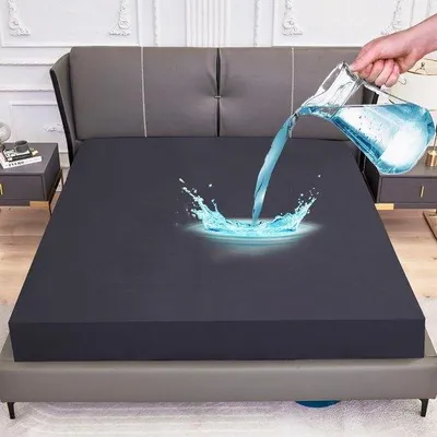 Produktbild von Famanu Matratzenschoner Wasserfest und Atmungsaktiv - Dunkelgrau 160x200 cm