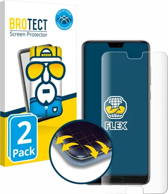 Produktbild von 2x BROTECT Fullscreen Schutzfolie für Huawei P20 Pro Displayschutz Folie Fullcover Klar Transparent