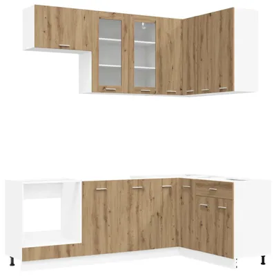 Produktbild von vidaXL Kücheneinheit LYON 8 pcs Artisan-Eiche Holzwerkstoff