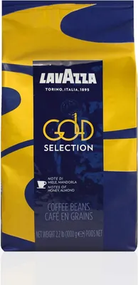 A bag of Lavazza Gold Selection coffee beans.
