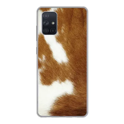 Produktbild von MuchoWow® Handyhülle Schutzhülle Hülle für Samsung Galaxy A51 Eine melierte Kuhhaut Silikon Softcase Handy Hülle - Schutzabdeckung