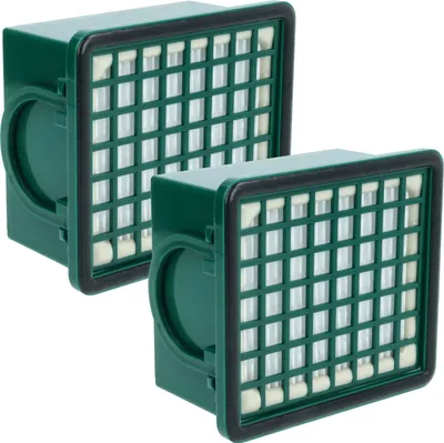 Produktbild von vhbw 2 Staubsaugerfilter kompatibel mit Vorwerk Kobold VK131, VK130, 131 SC, 131, 130, VK131 SC Staubsauger - HEPA-Filter Grün Weiß
