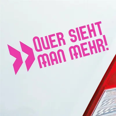 Produktbild von Auto Aufkleber Quer sieht man mehr! Tuning Drift JDM 15x5 cm Pink Sticker Heckscheibenaufkleber