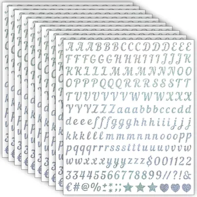 Imagen del producto de Calcomanías adhesivas con letras brillantes, 2000 unidades, de 13 mm, para proyectos de manualidades y bricolaje