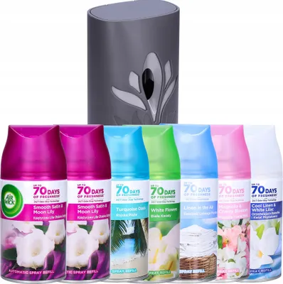 Produktbild von Airwick Freshmatic Lufterfrischer Moon Lily, 7 Nachfüllpacks, Automatisch regulierbar, Duftintervall 10/25/35 Min., Original XXL Set inkl. Applikator