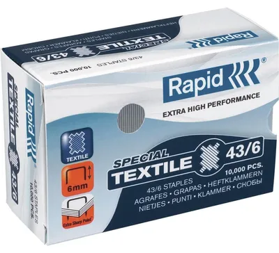 Produktbild von Rapid 43/6, 6 mm, 10000 Heftklammern, 43/6, Galvanisiertes Metall, Metallisch, 10000 Stück(e)