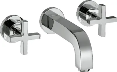 Immagine prodotto di hansgrohe AXOR Citterio mitigeur lavabo 3 trous encastré, bec 222mm, poignées transversales, rosettes pour montage mural, 39143000, 39143000
